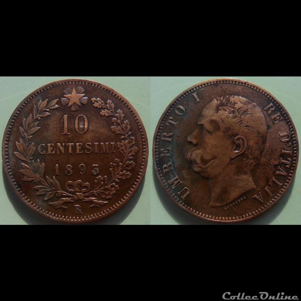 Italie 10 Centesemi 1893 R monnaie monde italie 10 centesemi 1893 r