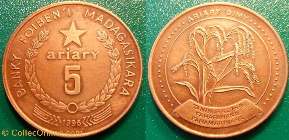 5 Ariary 1996 monnaie monde madagascar 5 ariary 1996