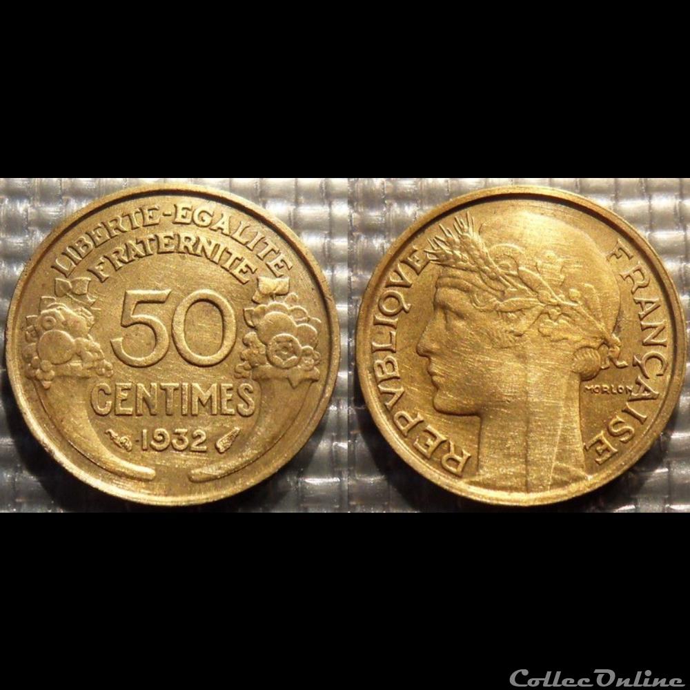 Gc 50 centimes Morlon 1932 18mm 2g monnaie france moderne gc 50 centimes morlon 1932 18mm 2g