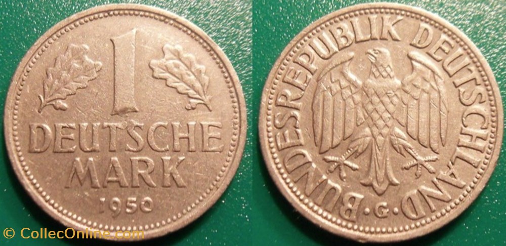 1 Deutsche Mark 1950 monnaie monde allemagne 1 deutsche mark 1950