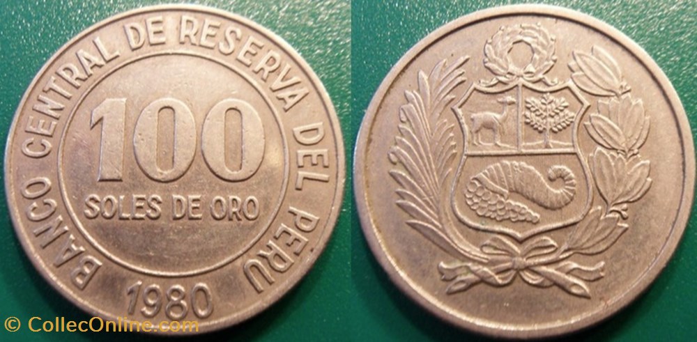 100 Soles de Oro 1980 monnaie monde perou 100 soles de oro 1980