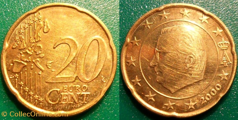 monnaies monde belgique 20 cent euro 2000