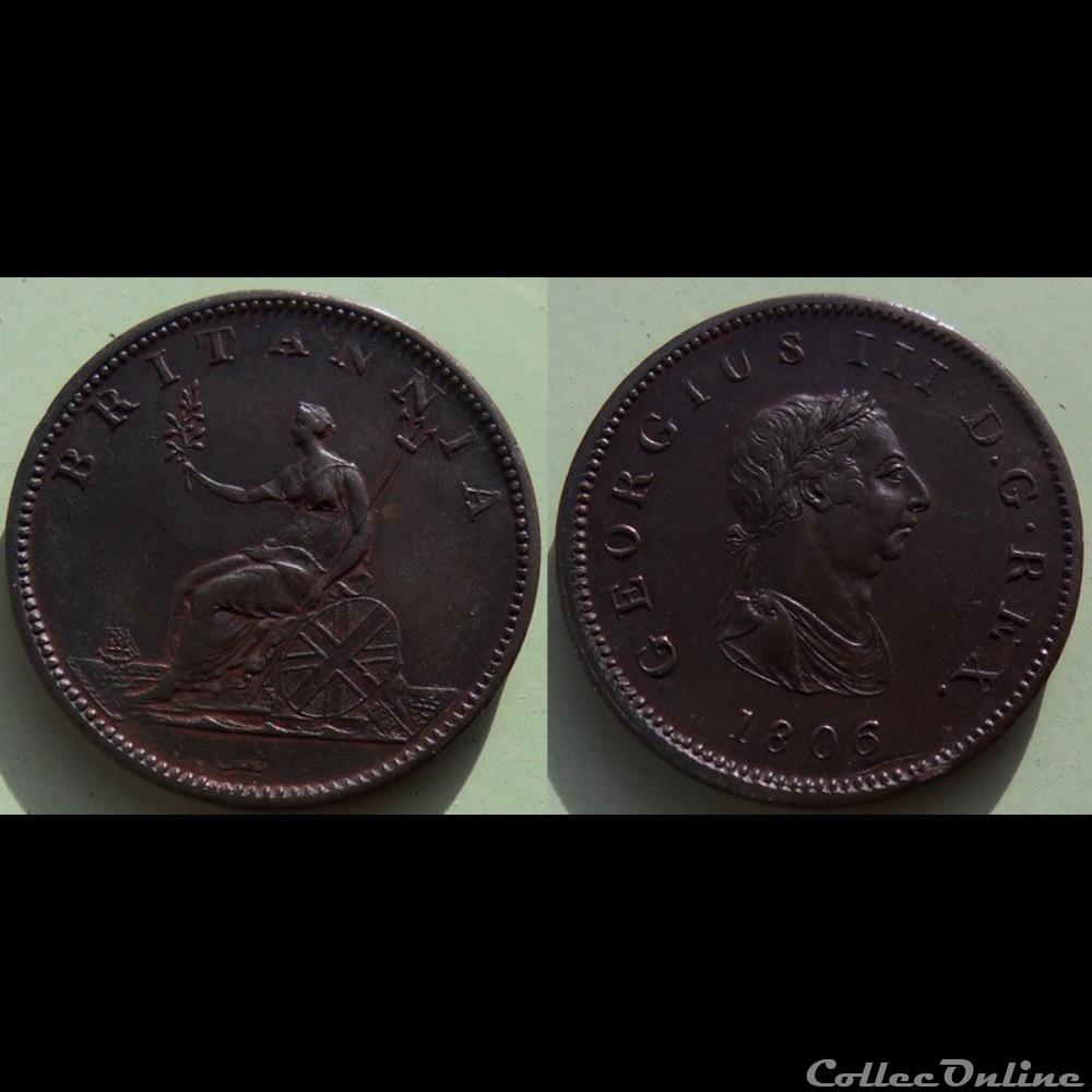 Grande Bretagne Half Penny 1806 monnaie monde moderne grande bretagne half penny 1806