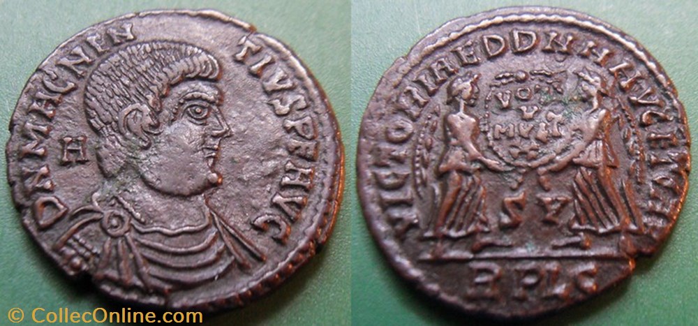 monnaie antique av jc ap romaine republicaine imperiale g le bas empire magnence maiorina