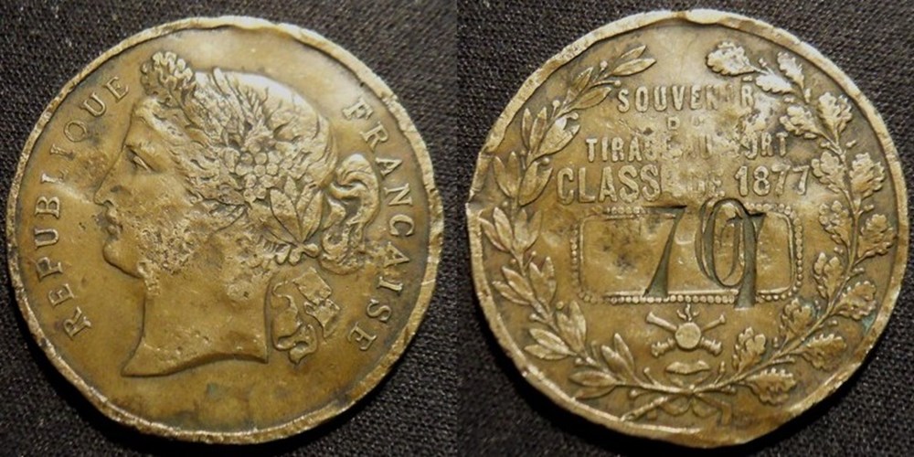 divers troisieme republique medaille souvenir du tirage au sort 1877