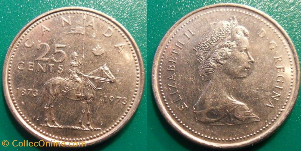 monnaie monde canadum 25 cents 1973