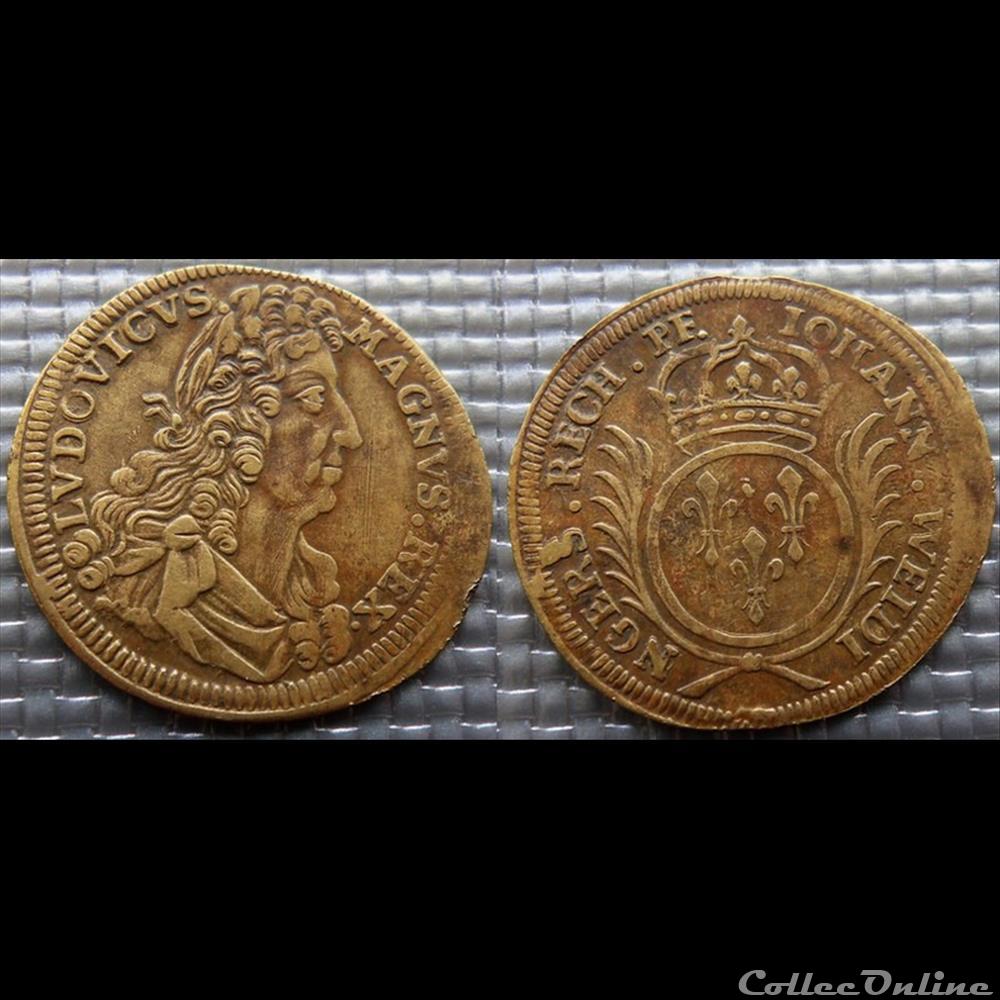 m- Jeton Roy Louis XIV monnaie mereaux m jeton roy louis xiv