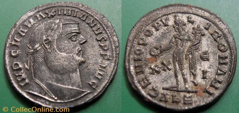 G- Le Bas Empire Maximien Hercule Follis monnaie antique av jc ap romaine republicaine imperiale g le bas empire maximien hercule follis