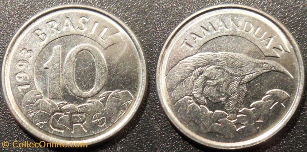 10 Cruzeiros 1993 monnaies monde bresil 10 cruzeiros 1993