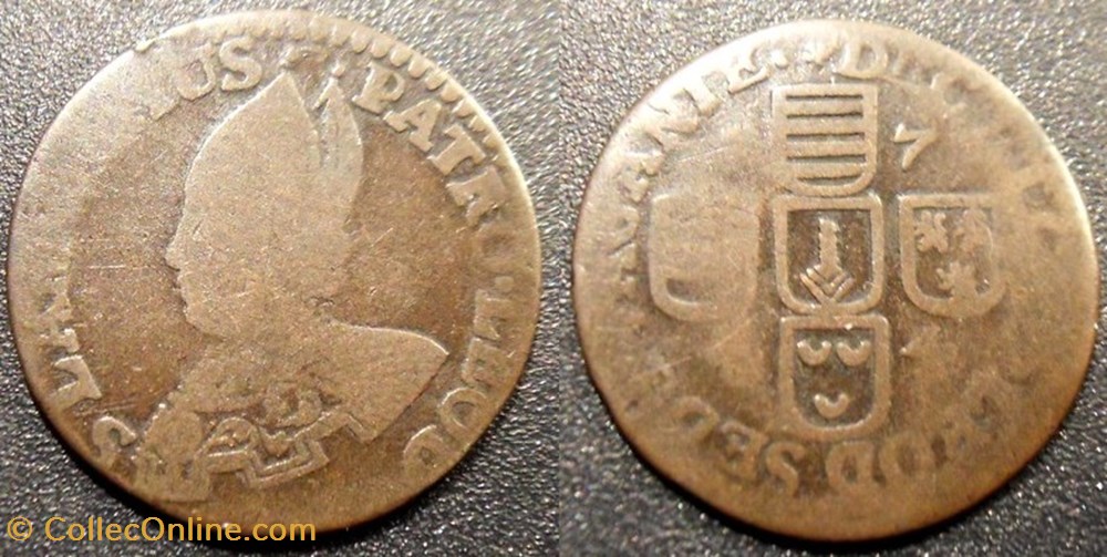 monnaies monde belgique principaute episcopale de liege sede vacante liard 1744
