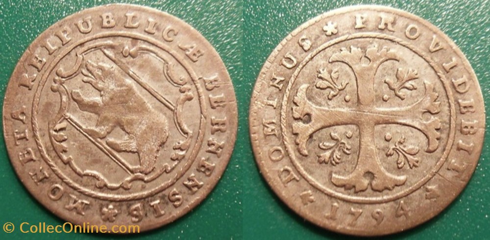 Suisse Berne 1/2 Batzen 1794 monnaies monde suisse berne 1 2 batzen 1794