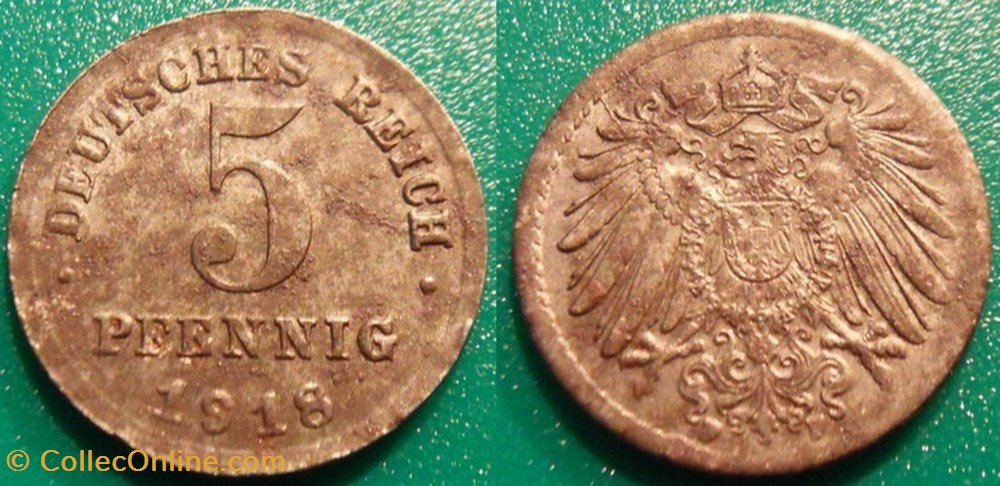 Allemagne 5 Pfennig 1918 monnaie monde allemagne 5 pfennig 1918