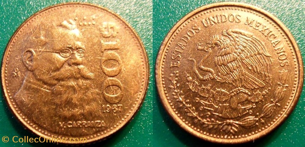 monnaie monde mexique 100 pesos 1987