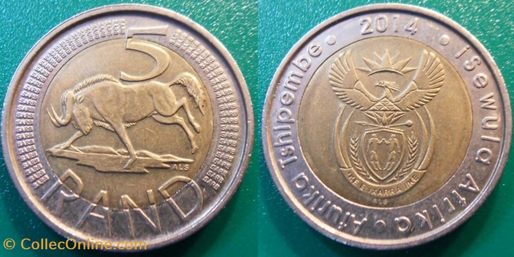 5 Rand 2014 monnaie monde afrique du sud 5 rand 2014
