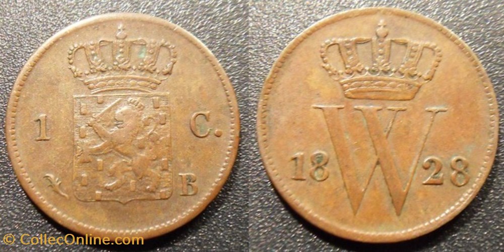 Pays Bas 1 cent 1828B monnaies monde pays bas 1 cent 1828b