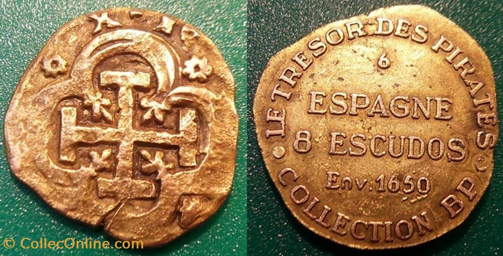 monnaies paranumismatique jetons poids s jeton bp le tresor des pirates n 6 espagne 8 escudos env 1650