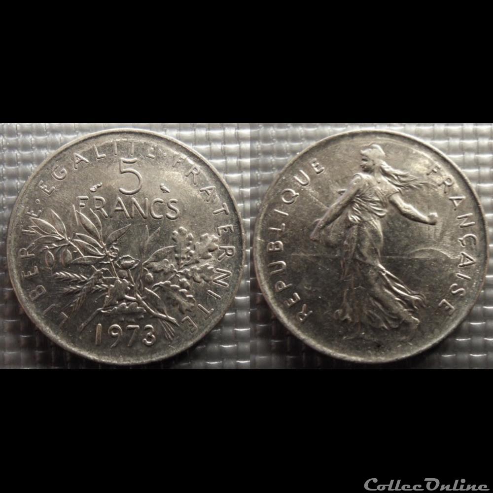 Kg 5 francs Semeuse 1973 29mm 10g monnaie france moderne kg 5 francs semeuse 1973 29mm 10g
