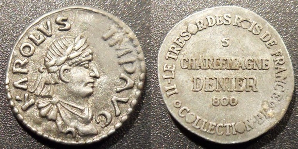s- jeton BP Le Trésor des Rois de France n° 5 Charlemagne denier 800 monnaies paranumismatique jetons poids s jeton bp le tresor des rois de france n 5 charlemagne denier 800
