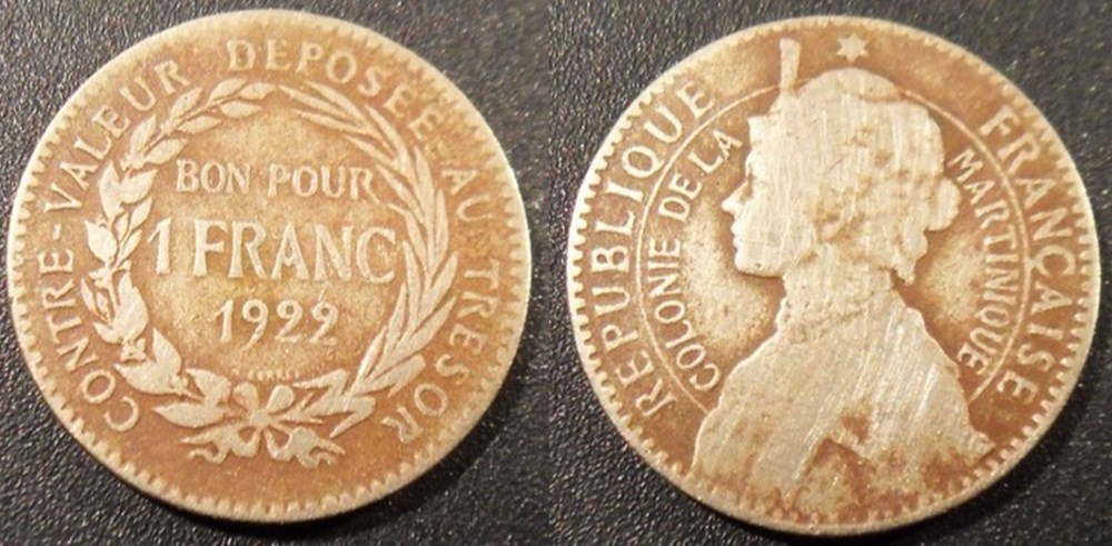 Martinique Colonie de la Martinique monnaies colonies francaises martinique colonie de la martinique
