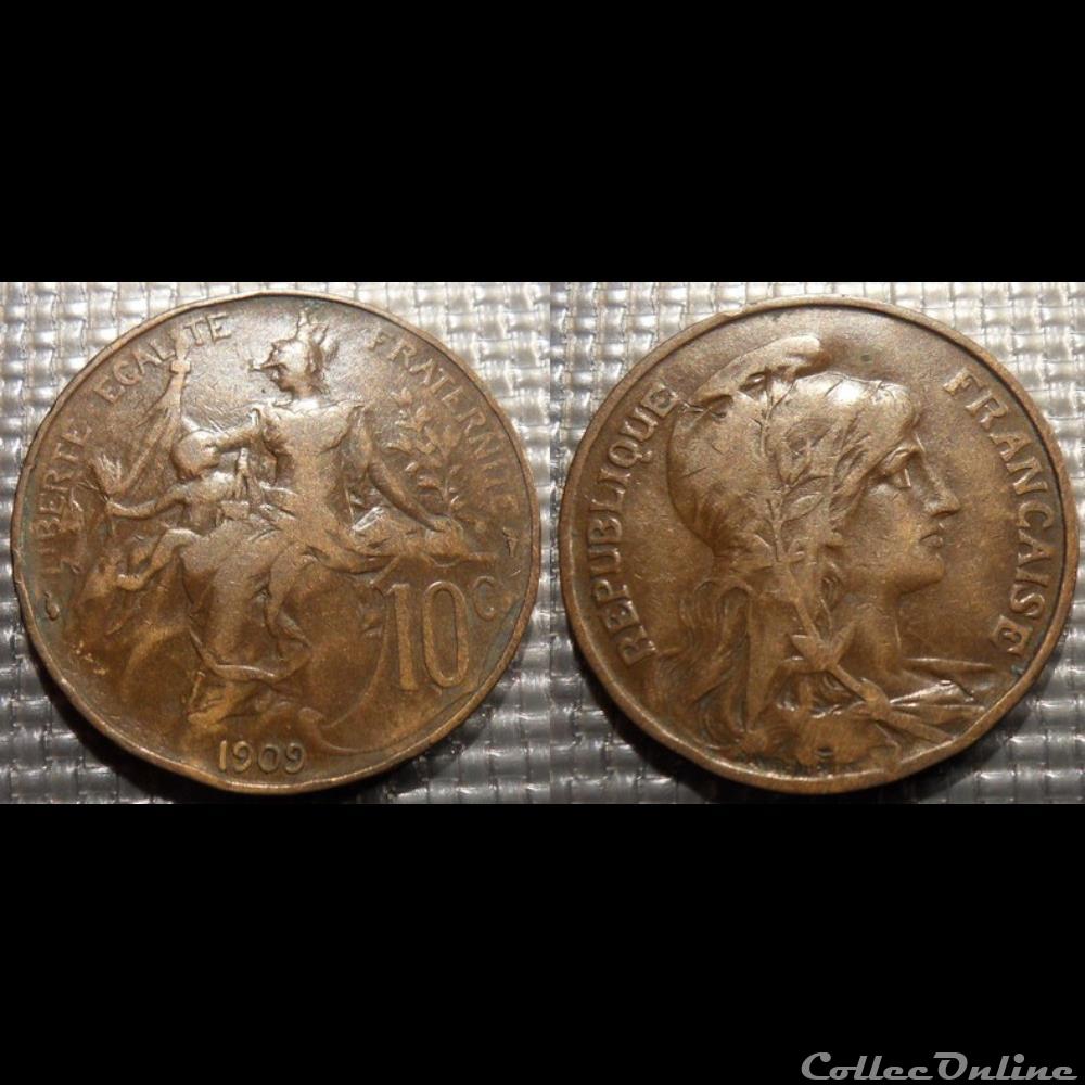 monnaies monde france da 10 centimes dupuis 1909