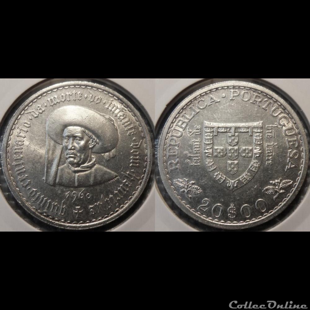 monnaie france moderne portugal 20 escudos 1960