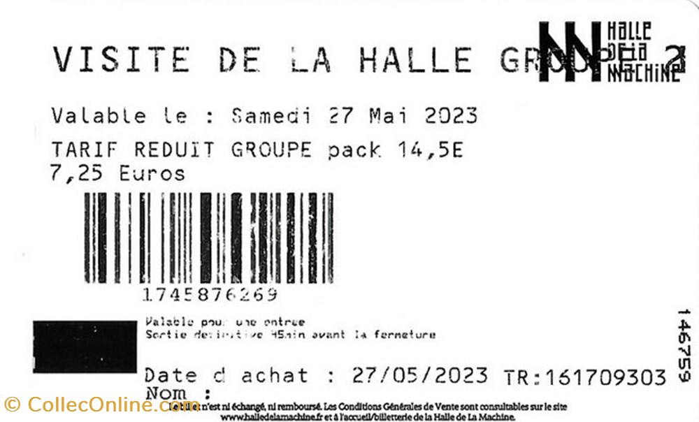 Toulouse - Montaudran - La Halle de la Machine documents anciens tickets entree toulouse montaudran la halle de la machine