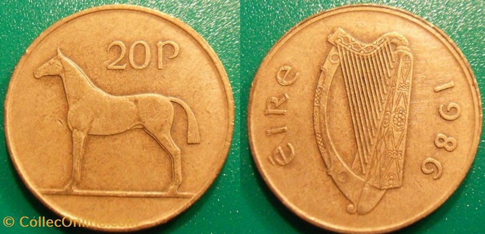 20 Pence 1986 monnaie monde irlande 20 pence 1986