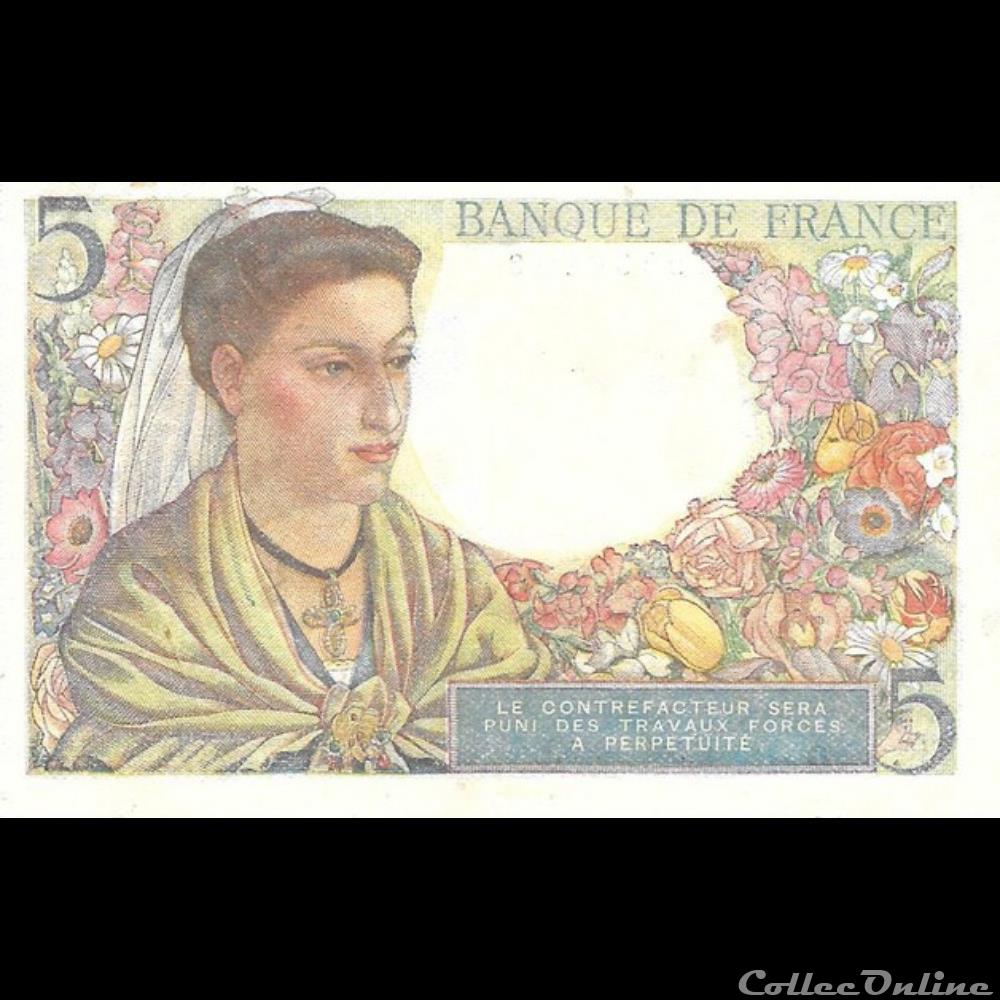 billet france banque de xxe 5 francs berger
