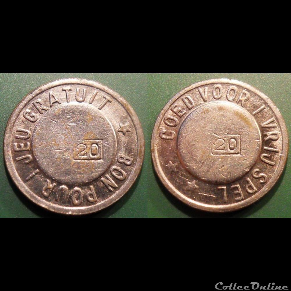 e- J etr Belgique Bon pour 1 jeu gratuit 20 monnaie jeton mereaux e j etr belgique bon pour 1 jeu gratuit 20