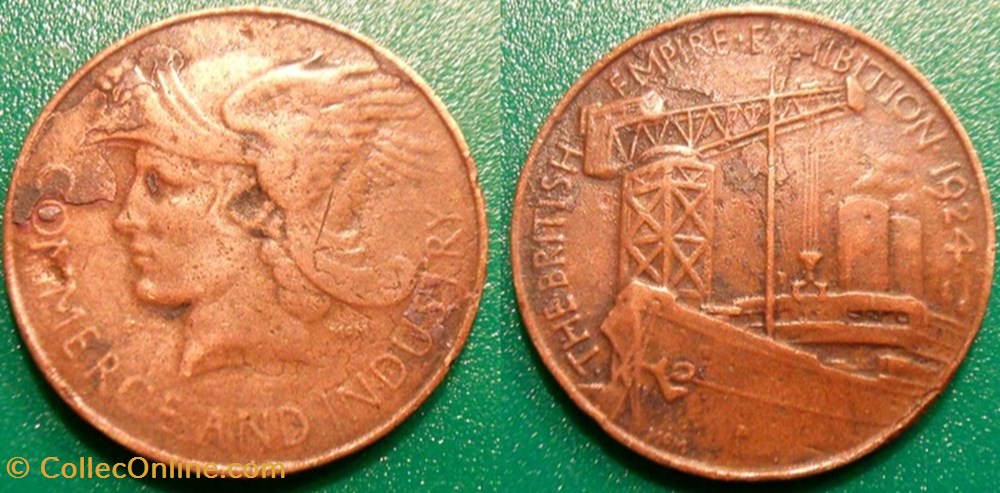 e- J etr Grande Bretagne Commerce And Industrie 1924 monnaies jetons mereaux e j etr grande bretagne commerce and industrie 1924
