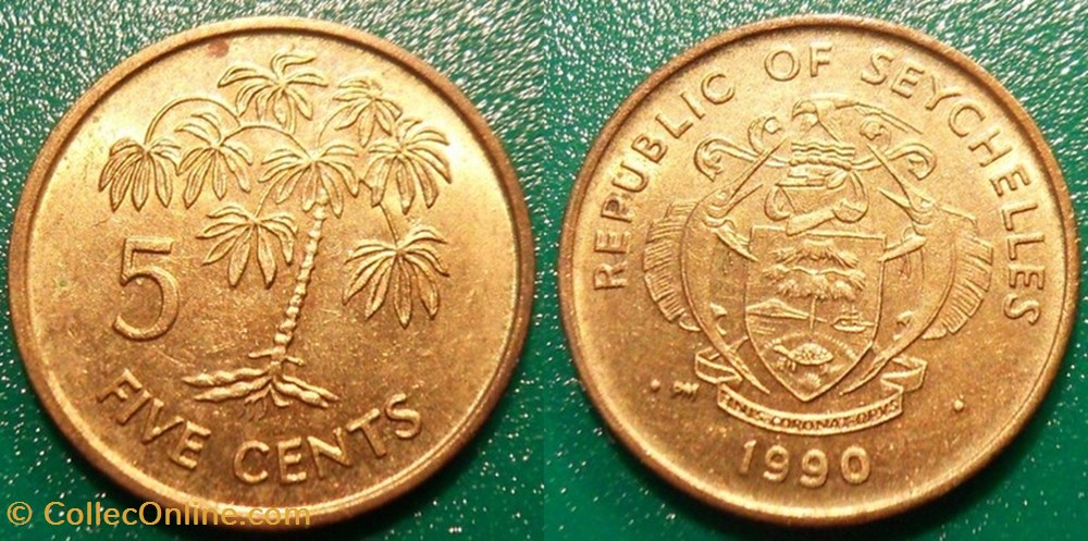 5 Cents 1990 monnaie monde seychelle 5 cents 1990