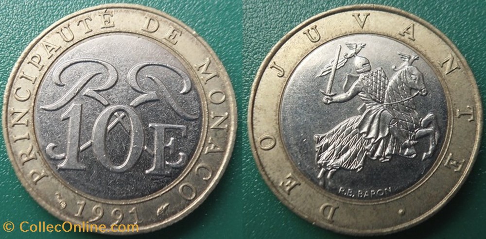 10 Francs 1991 monnaie monde monaco 10 francs 1991