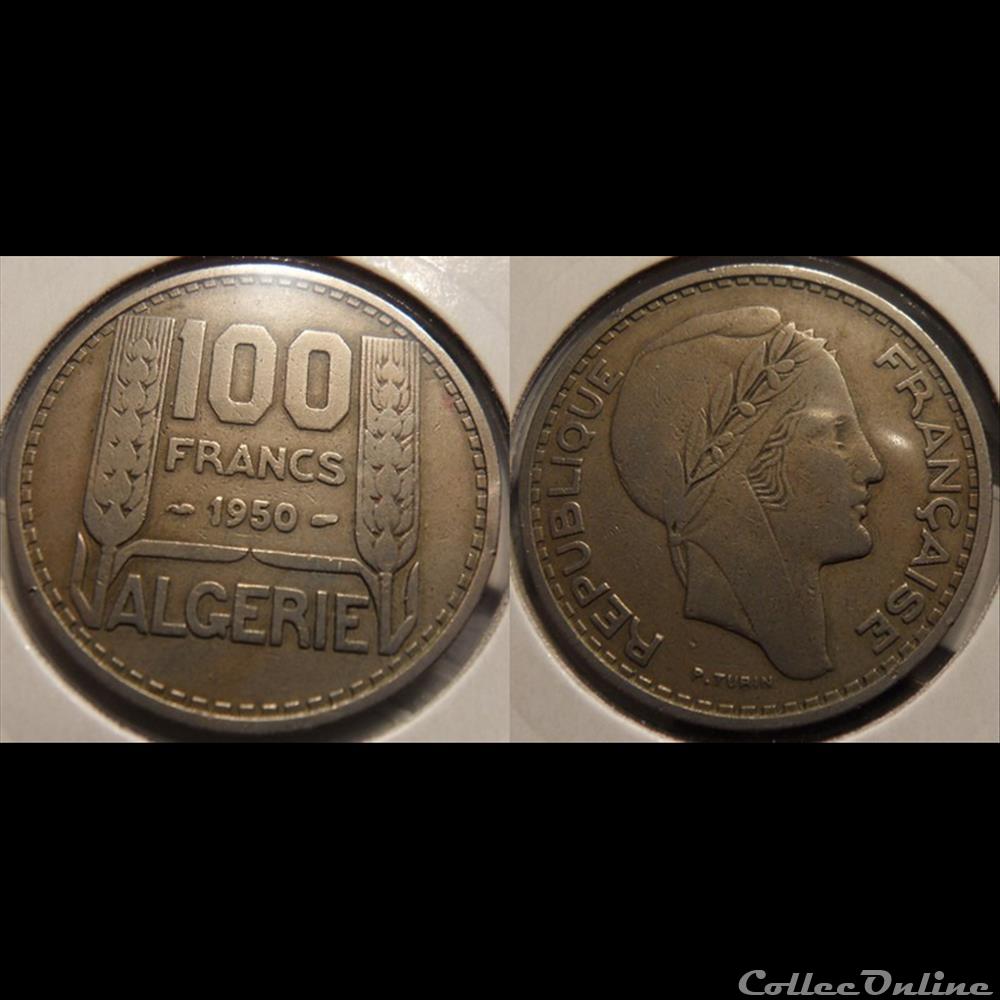 Algérie République Française 100 francs 1950 monnaie france colony algerie republique francaise 100 francs 1950