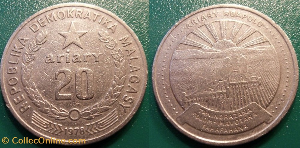 monnaie monde madagascar 20 ariary 1978