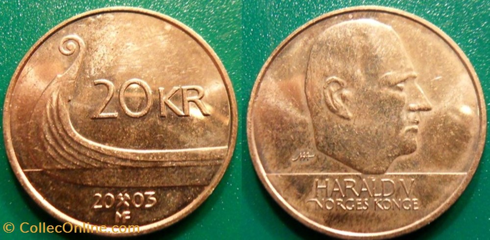 20 Kroner 2003 monnaie monde norvege 20 kroner 2003