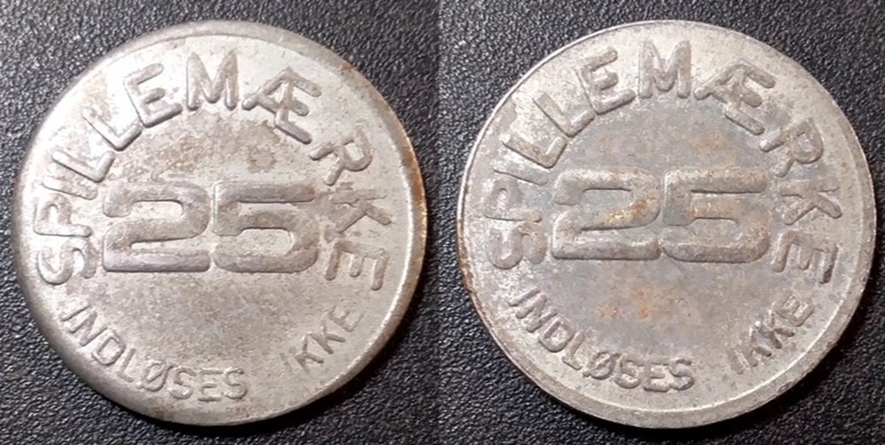 e- J etr Danemark Spillemaerke 25 monnaies paranumismatique jetons poids e j etr danemark spillemaerke 25