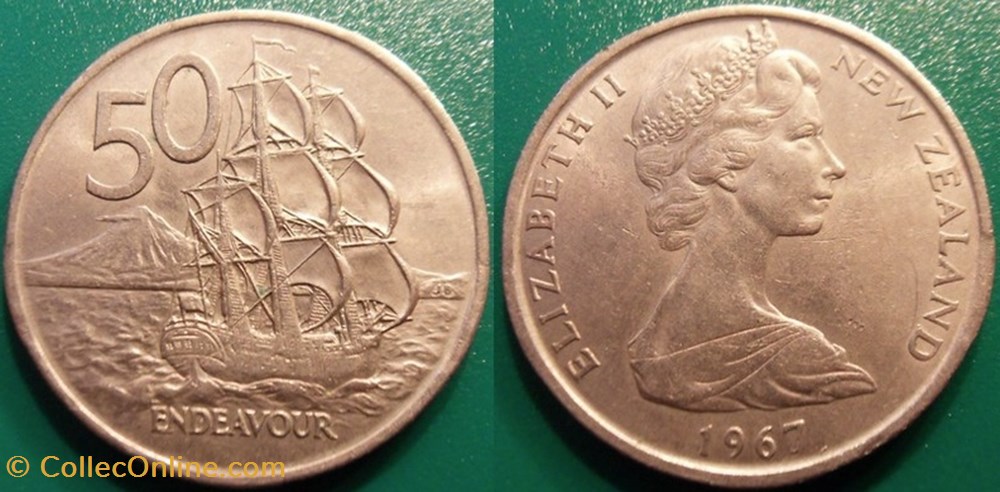 50 Cents 1967 monnaies monde nouvelle zelande 50 cents 1967