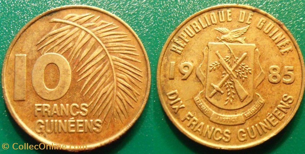 10 Francs 1985 monnaie monde guinee 10 francs 1985