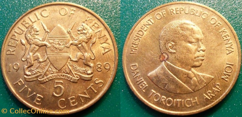 5 Cents 1989 monnaie monde kenya 5 cents 1989