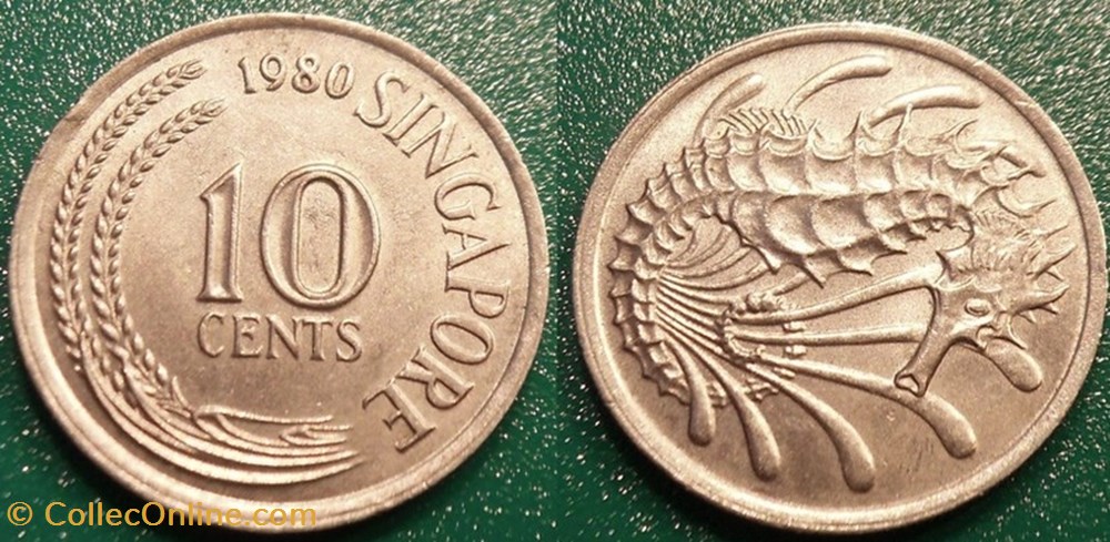 monnaie monde singapour 10 cents 1980