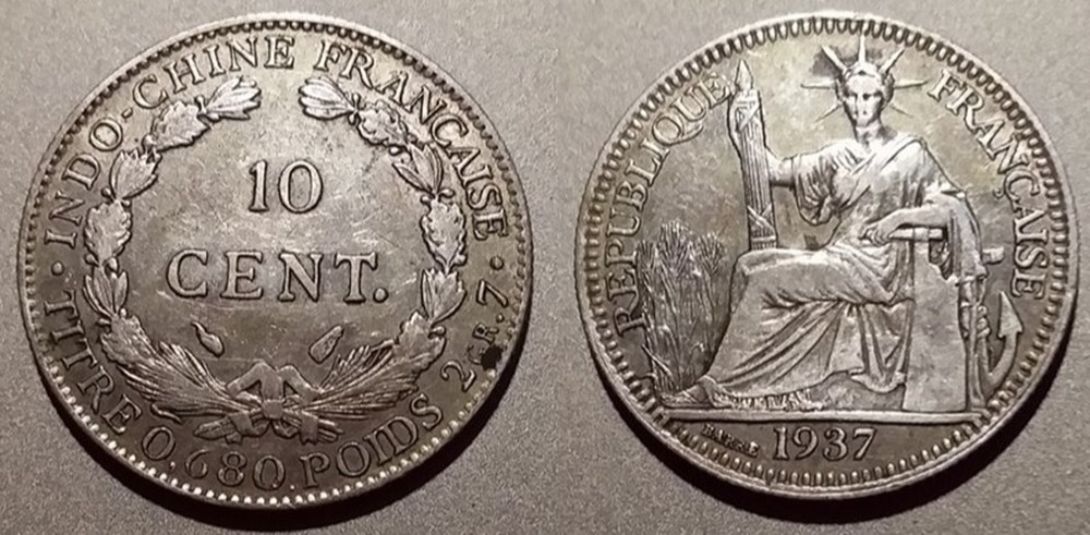 monnaies colonies francaises indochine 10 cent 1937
