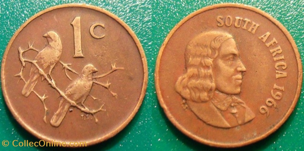 1 Cent 1966 monnaie monde afrique du sud 1 cent 1966