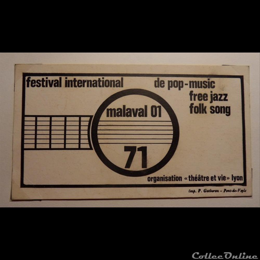Festival Pop de Malaval vieux papier ticket entree assignat festival pop de malaval
