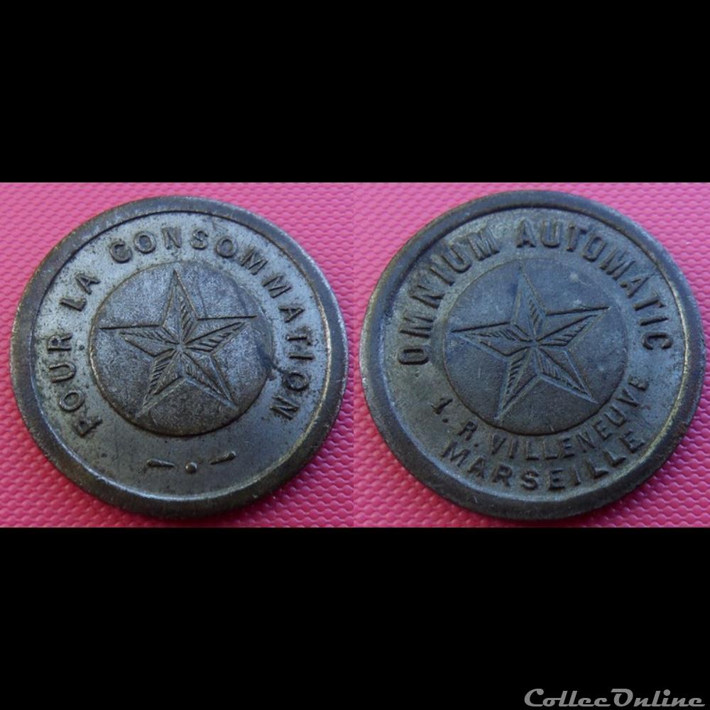 b- Jeton pour la consommation Omnium Automatic Marseille monnaie mereaux b jeton pour la consommation omnium automatic marseille