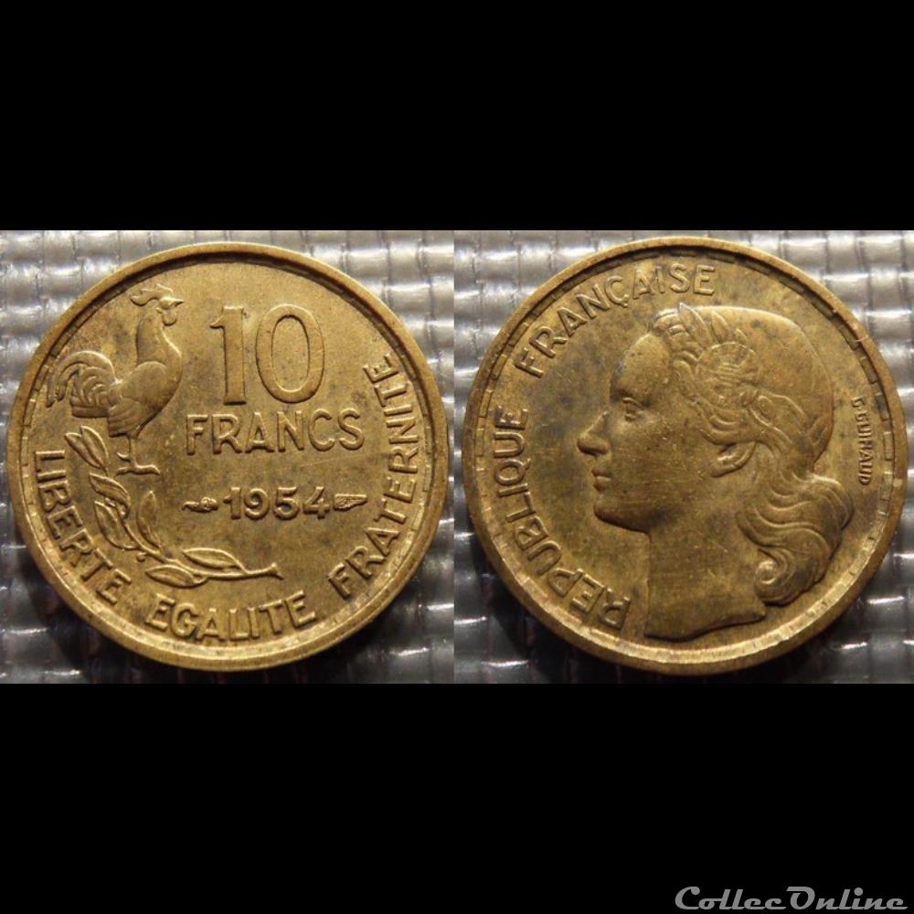 Le 10 francs Guiraud 1954 20mm 3g monnaie france moderne le 10 francs guiraud 1954 20mm 3g