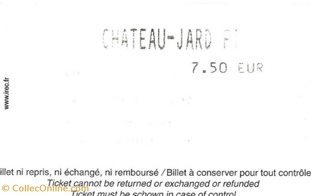 documents anciens tickets entree chateau de cheverny