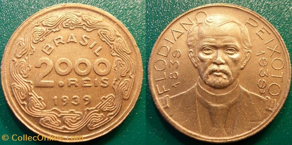 2000 Réis 1939 monnaie monde bresil 2000 reis 1939