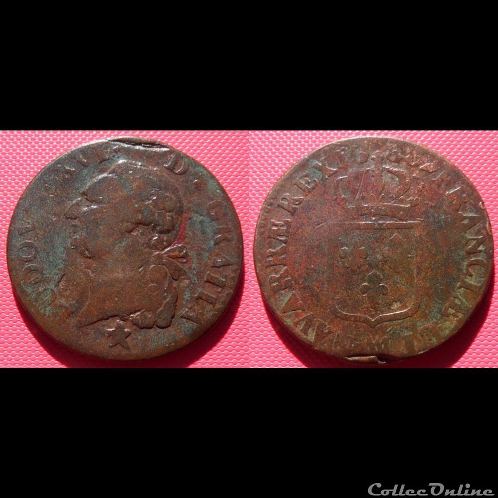monnaie france royale j53 louis xvi sol 1788 ma