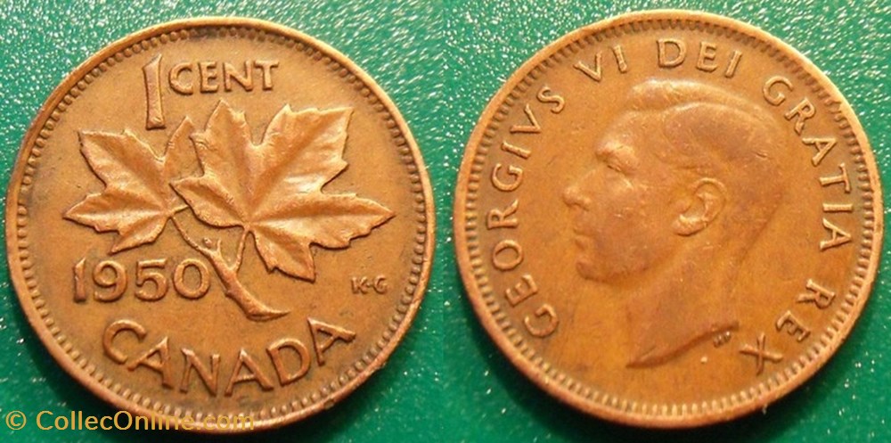 1 Cent 1950 monnaie monde canadum 1 cent 1950