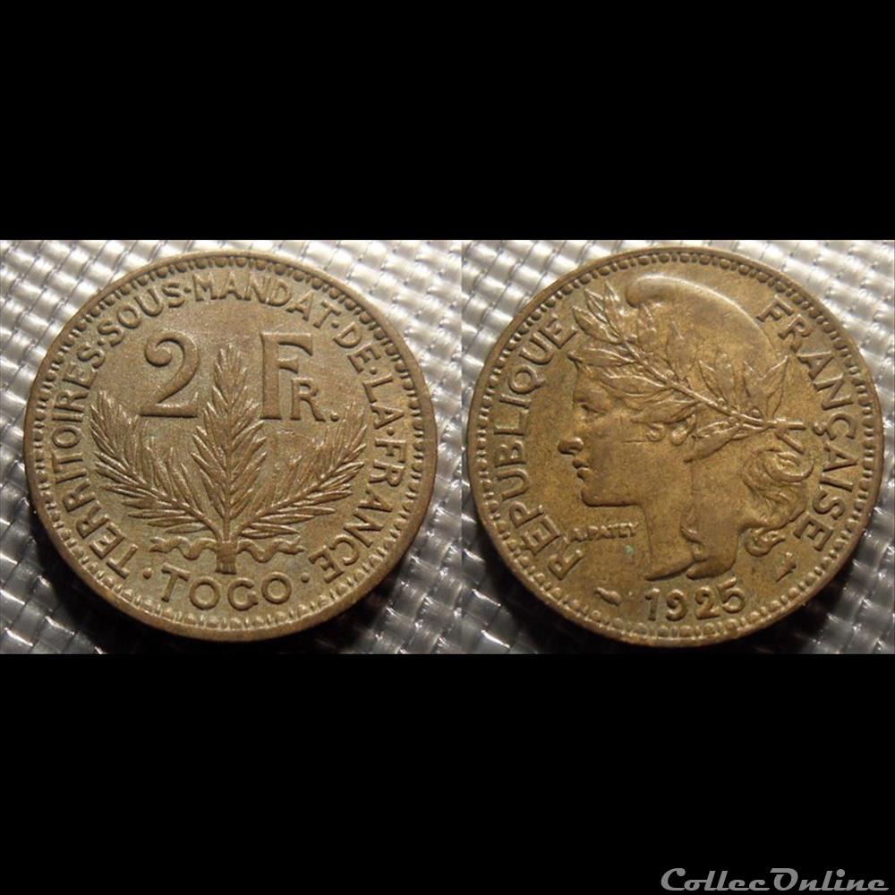 Togo 2 Francs Territoires sous mandat 1925 monnaie france colony togo 2 francs territoires sous mandat 1925